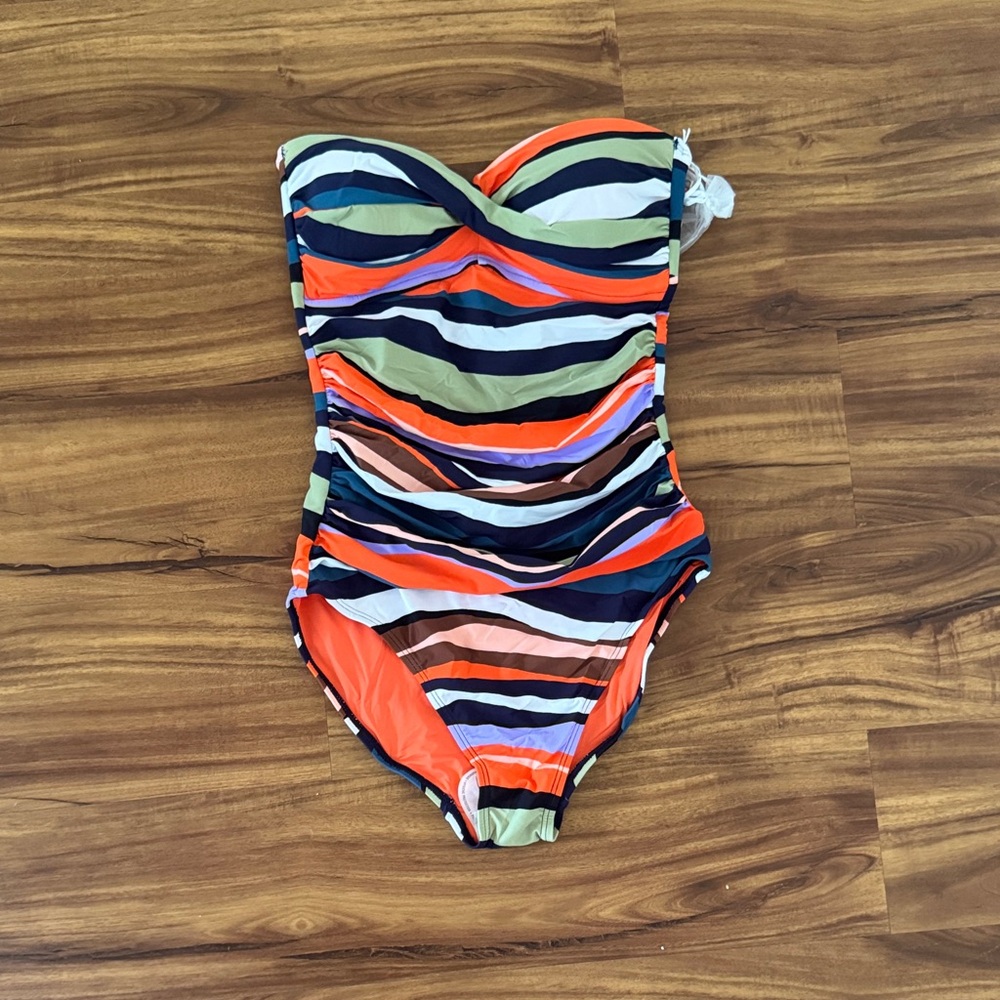 Anne Cole Vibrant Striped  One Piece